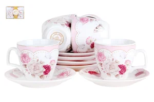 КОРАЛЛ Набор кофейный 12пр. Роза NSF12-S-F05