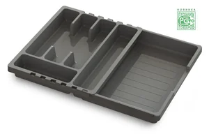 МАРТИКА Лоток для столовых приборов раздвижной Смарт С424ТСЕР темно-серый