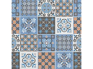 VILINA Коврик для ванной комнаты "ПРЕОБРАЖЕНИЕ" 0,80х15 м 7093-225PT-orange-blue
