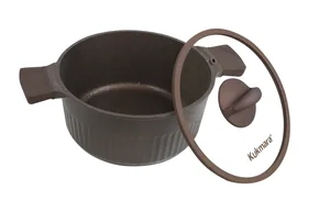 KUKMARA Кастрюля 4,2л со стеклянной крышкой, АП линия Stella (mokko) ксм42а