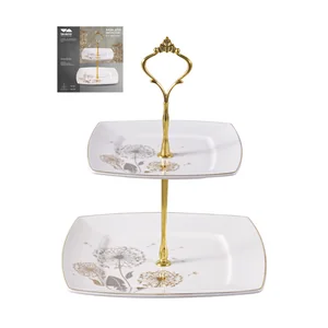 Lavenir Ваза для фруктов 2-х ярусная Одуванчики квадрат 222-681