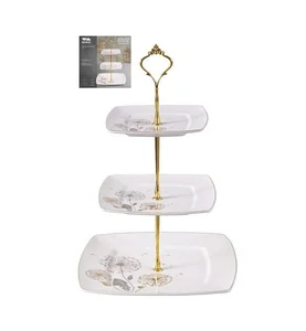 Lavenir Ваза для фруктов 3-х ярусная Одуванчики квадрат 222-671