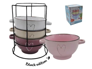 Lavenir Набор бульонниц на м/подст. (4шт.) "Сердце" 630 мл, 14 см, 20812