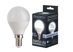 Energy Лампа светодиодная LED G45-10-E14-4000. 109319-SK