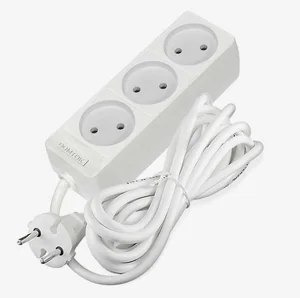 Удлинитель бытовой DOMTOK (ЛИДЕР) 3 гнезда, ПВС 2*0,75, 2,2кВт, б/з 3м