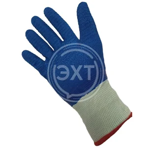 Перчатки нейлоновые с двойным латексным покрытием