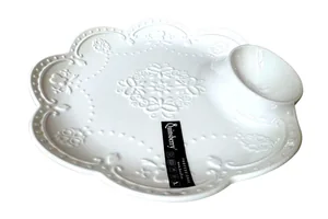 КОРАЛЛ Блюдо сервировочное с соусницей 25.5*25см 9083