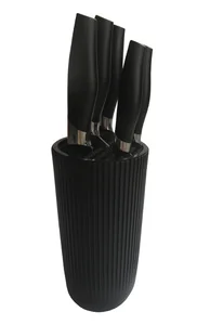 WEBBER Набор кухонных ножей на подставке 6 предметов ВЕ-2273N черный