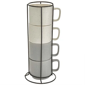 ROSARIO Набор кружек 4 предмета на металлической подставке (320 мл) Urban Ф11-056L/4