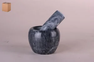 КОРАЛЛ Ступка с пестиком 10х9см Мрамор черная 9117