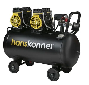 Hanskonner Компрессор воздушный безмасляный 2*1450Вт, 500л/мин, ресивер 100л, 8 бар HAC1002
