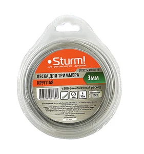 Sturm Леска для триммера, d=3.0 мм, l=10м, КРУГ, МЕТАЛ корд, блистер, BGT3535-3.0-0М-10
