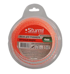 Sturm Леска для триммера, d=4.0 мм, l=15 м, КРУЧЕНЫЙ КВАДРАТ, армиров. блистер, BGT3535-4.0-SA-15
