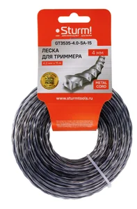 Sturm Леска для триммера, d=4.0мм, l=15 м, КРУЧЕНЫЙ КВАДРАТ, армиров. картон, GT3535-4.0-SA-15
