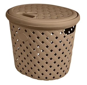 DELTA Корзина для белья Plast Team Rattan 14 л, 325х280х280 мм PT408811015 шоколадный мокко