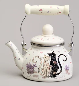 Lefard Чайник Agness Эмалированный Со Съемным Фильтром Из Нжс Серия Lavender Cats, 0,85 Л. 943-070