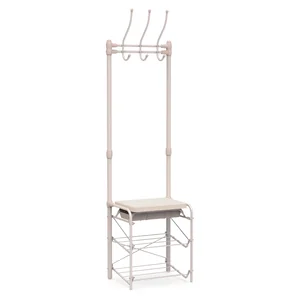 НИКА Вешалка напольная в прихожую ВПШ3/БМ-К слоновая кость/бежевый металлик