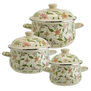 MetaLLoni Набор кастрюль эмалированных 1,5 л, 2,8 л, 3,6 л, Прованс EM-1641