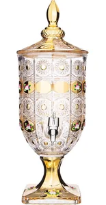 Lefard Диспенсер Для Напитков Лимонадница Gold Glass 2,6 Л. 16*16 См. Высота=44,5 См.