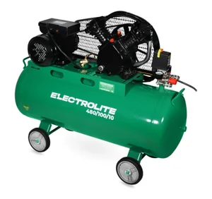 ELECTROLITE Компрессор 480/100/10 (2200 Вт, 480 л/мин, 10 бар, ресивер 100 литров, голова чугун, корпус мотора чугун, обмотка медь)