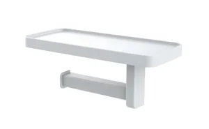 ПОЛИМЕРБЫТ Держатель для туалетной бумаги с полочкой белый 06202