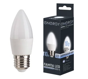 Energy Лампа светодиодная LED С37-10-E27-4000 (75Вт/10Вт) 109302-SK