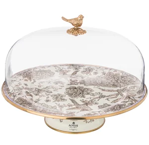 Lefard Тортовница с крышкой, диам.30см. Винтаж. Птичка 950-725