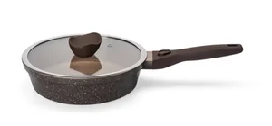 ГОРНИЦА Сковорода 280/70мм, серия Дуэт, индукция, съемная ручка, с крышкой, Шоколадный мусс Ис8284Дш