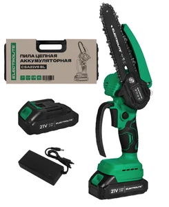 ELECTROLITE Пила цепная акк. CSA 21V6 BL (1000,1Вт, 2Ач, длина шины 152мм, шаг 1/4, зв.37, акк. 21В)