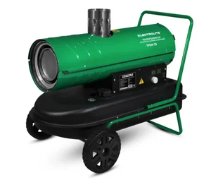 ELECTROLITE Пушка дизельная TPDN-25 (Непрям. нагрев. 25кВт, произ.-900м³, площ. обог.-350м², расх. топ.-1,7л, об. бака-36л, потр.мощ.-200Вт, 220В)