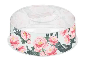 DELTA Крышка для СВЧ Bergamo 250 мм с декором Сад пионов (бесцветный) 223152801/00