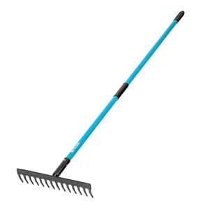 Palisad Грабли стальные, 355х1520 мм, 14 зубьев, фибергласовый черенок, ПВХ накладка, LUXE 61801
