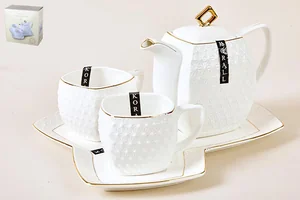 КОРАЛЛ Набор чайный 4 пр. Снежная королева квадрат СМВ0122-А