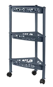 Delta Этажерка Keeplex Light на колесиках трехсекционная угловая 38,3х22,2х69 см KL283212026 космический серый