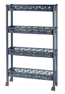 Delta Этажерка Keeplex Light на колесиках четырехсекционная прямоугольная длинная 58х18х14 см KL283112026 космический серый