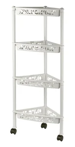Delta Этажерка Keeplex Light на колесиках четырехсекционная угловая 38,3х22,2х93,5 см KL283312048 белое облако