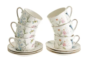 BEATRIX Чайный набор 12 предметов (250 мл) Стрекоза, белый, МЛ119P/6 в подарочной коробке