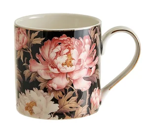 BEATRIX Кружка 400 мл Японский пион в подарочной упаковке МЛ160L1 черный