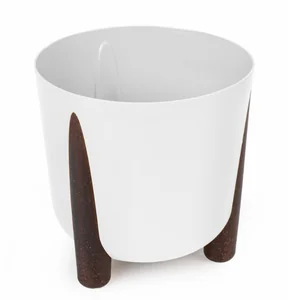 АЛЬТЕРНАТИВА Кашпо на ножках 9л с дренажной вставкой ЖАРДИН М9125 белый