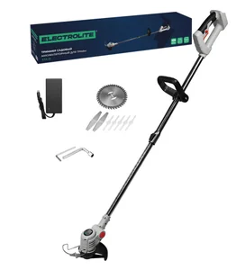 Electrolite Электротриммер ЕТА 01 (21В, ширина покоса 148 мм, холостой ход 12000 об/мин, штанга телескопичееская 90-130 см, в комплекте: нейлоновые лезвия (4 шт), стальные лезвия (2 шт), З/У; без АКБ)