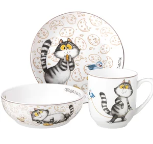 Lefard Набор Посуды Счастье Есть 3 Пр.: Кружка 400 Мл, Тарелка 20,5 См, Салатник 15,5*5 См 600 Мл. 85-2091