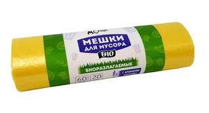 Домашний Сундук Мешки д/мусора 60л в рулоне 20шт 7мкм БИОРАЗЛАГАЕМЫЕ ДС-284