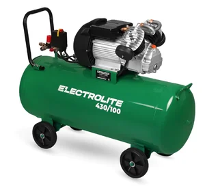 ELECTROLITE Компрессор 430/100(220В, 2850об/мин, ресивер 100л, 2,2кВт, 430л/мин, 2 цилиндра)