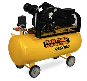 Partner Компрессор 495/100 (220В. 2-цилиндра, 2,2кВт, ресивер 100л, 10бар, 495л/мин)