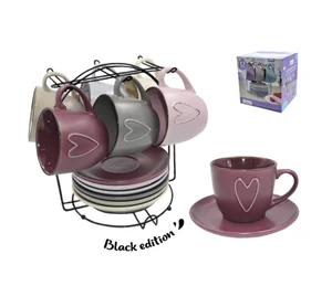 Lavenir Сервиз чайный (12пр.) на мет.подст Сердце 260 мл 20652