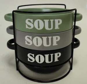 КерамСтрой Набор бульонниц на м/подст. (3шт.) "Домашняя кухня" 500 мл, BR613/GY5245