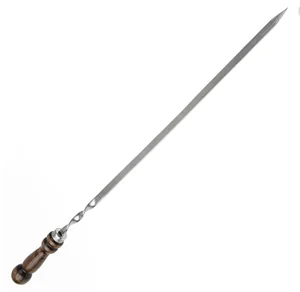 DELTA Шампур из нержавеющей стали с деревянной лакированной ручкой ШАР малый 630(450)х10х2,5 мм 2К-258