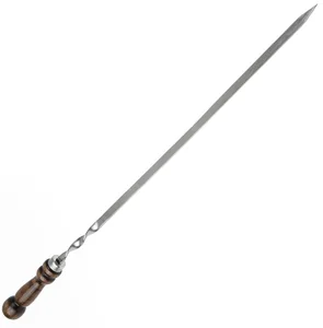 DELTA Шампур из нержавеющей стали с деревянной лакированной ручкой ШАР малый 580(400)х10х2,5 мм 2К-257