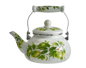 METALLONI Чайник 2,5 л эмалированный с керамической ручкой EM-1344 Яблоки