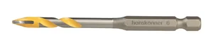 Hanskonner Сверло по твёрдым материалам 6x90мм, шестигранный хвостовик, H1055-09-06
